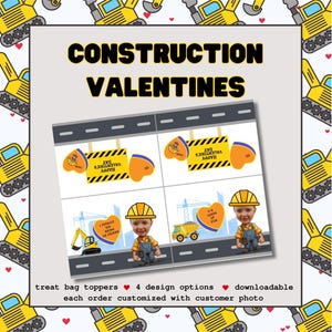 Dia dos Namorados para crianças, Dia dos Namorados personalizáveis, Dia dos Namorados com fotos, Dia dos Namorados de construção, Dia dos Namorados para sala de aula para crianças pequenas, Download instantâneo