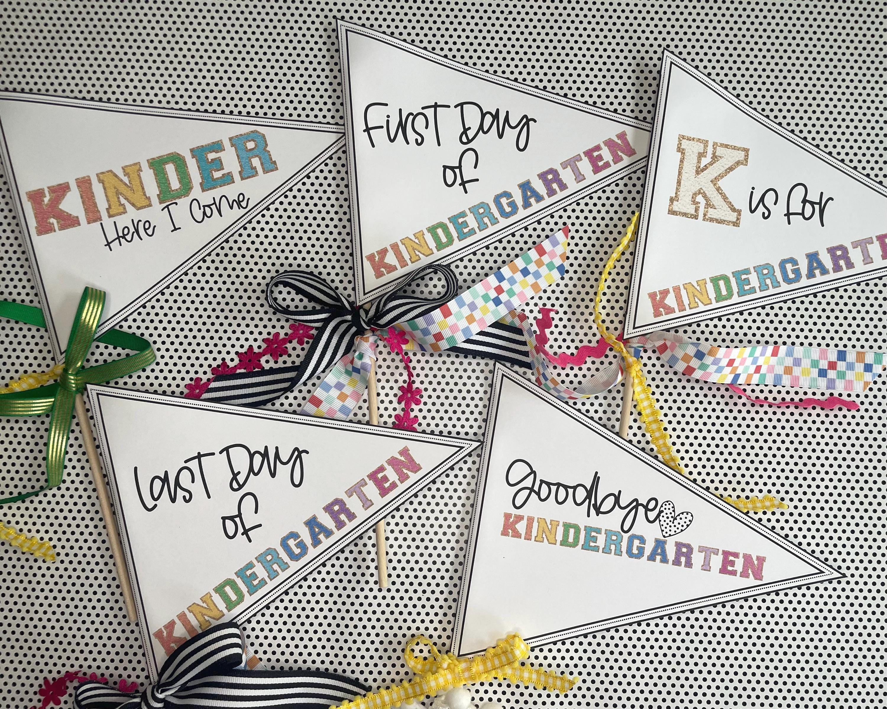 First Day of Kindergarten Pennant Flag: Patch Font (digital Download ...