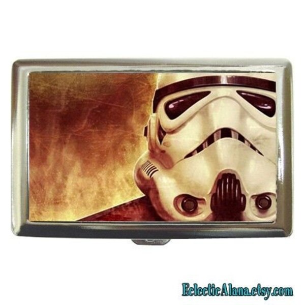 Cc036 - Grunge STORMTROOPER - Cigarette Case - Flat Wallet - Business Card Holder - Star Wars Geek