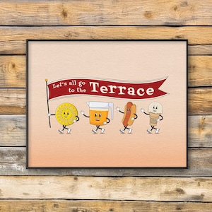 Let&#39;s All Go to the Terrace Art | Memorial Union | UW Madison | University of Wisconsin | WI Badgers | Office Bar Dorm Gallery Wall Poster