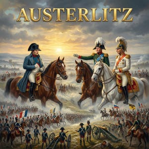 The Battle of Austerlitz board game, Napoleonic wargaming, complete map and miniature wargame.