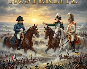 The Battle of Austerlitz board game, Napoleonic wargaming, complete map and miniature wargame.