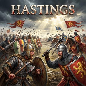Medieval battle of Hastings, wargame map and miniatures, complete board game