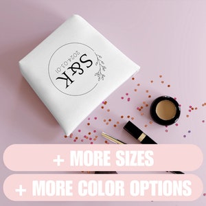 Custom Initials Cotton Makeup Bag, Personalised Bridesmaid Gifts, Wedding Gift, Travel Toiletry Bag, Cosmetic Bag, Anniversary Gift