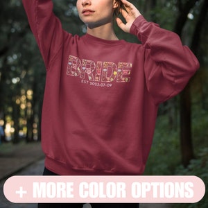 Personalized Bride Sweatshirt, Custom Bridal Sweater, Personalised Wife Sweater, Engagement Sweatshirt, Gift for Her, Custom Bride Gift