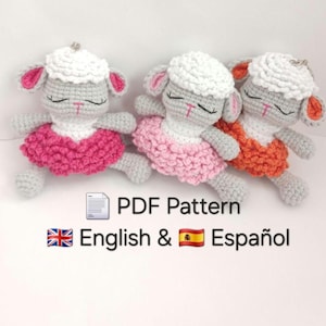 Amigurumi Lamb Crochet Pattern (English and español) PDF Tutorial
