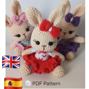 Mini Articulated Bunny Amigurumi Pattern – 13cm | Patrón Conejito Amigurumi Articulado