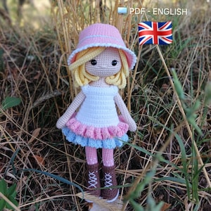Crochet Amigurumi Doll Pattern  English PDF Tutorial DIY toy
