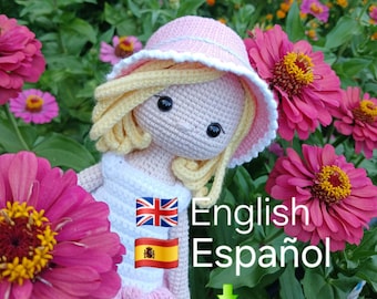 Crochet Amigurumi Doll Pattern  English  and Spanish PDF Tutorial