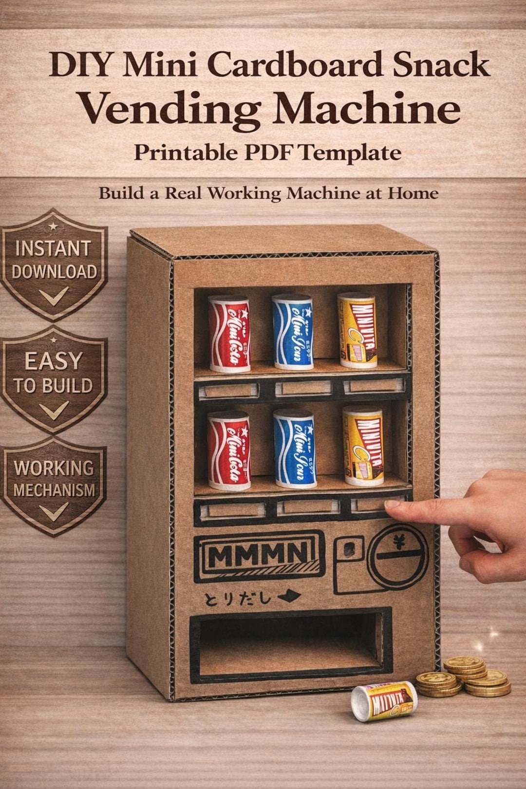 DIY Cardboard Snack Vending Machine for Kids – Fun Coin-operated