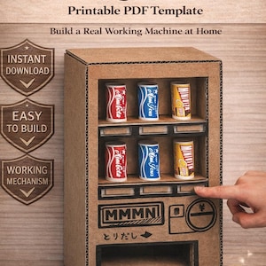 DIY Cardboard Snack Vending Machine for Kids – Fun Coin-Operated Craft Project(PDF) DIY Paper Toy Printable Diy Paper Toy Printable