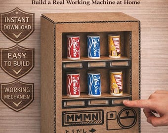 DIY Cardboard Snack Vending Machine for Kids – Fun Coin-Operated Craft Project(PDF) DIY Paper Toy Printable Diy Paper Toy Printable