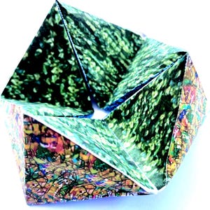 Kaleidoscope cycle that improves eyesight, flexagon origami project, paper craft, interactive paper toy - Paper craft Japan [D]