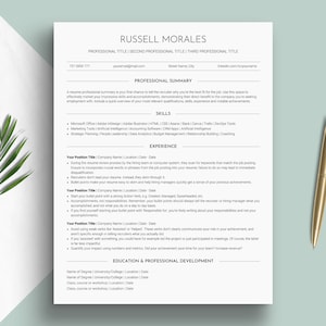 Canva Single Page Resume Template One Column ATS Compliant Compact Job Application CV Cover Letter Minimal Format Design Layout Aesthetic