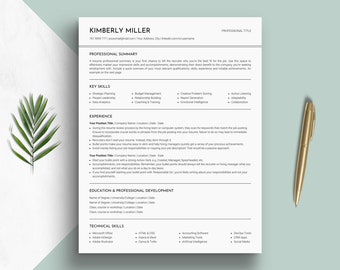 One Column ATS Compliant Resume Template Canva CV Curriculum Vitae Cover Letter Aesthetic Minimalist English