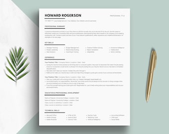 Outstanding ATS Compatible Resume - Canva Resume With Cover Letter Template - Curriculum Vitae For Job Applications Minimal Modern CV 2025