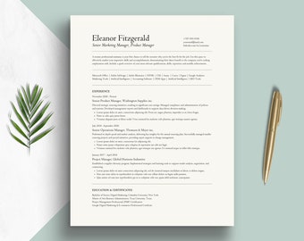 Vintage Resume Retro Classic Design Job Application Canva ATS Friendly CV Template with Cover Letter