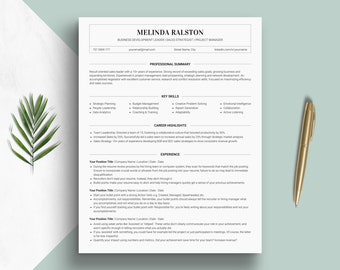 Professional ATS Compatible Resume - Canva Resume With Cover Letter Template Curriculum Vitae For Job Applications Simple Minimalist Modern
