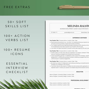 Professional ATS Compatible Resume - Canva Resume With Cover Letter Template Curriculum Vitae For Job Applications simple minimalist modern