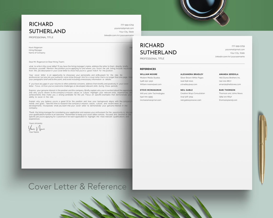 ATS Resume Template - ATS Friendly Resume, Professional CV Template
