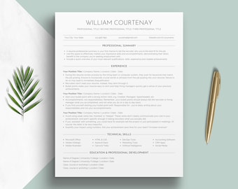 ATS Compliant Resume Template for Job Applications CV Cover Letter Template Modern Single Column Curriculum Vitae