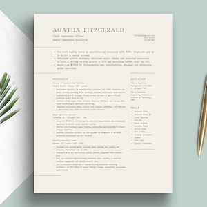 Plantilla de CV retro vintage con diseño clásico para solicitud de empleo, compatible con ATS, con carta de presentación, minimalista, atemporal y excepcional