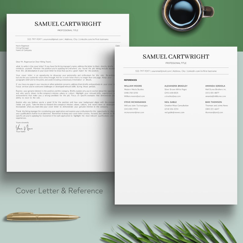 Canva ATS Friendly Resume - Professional CV With Cover Letter Template ...
