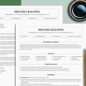 Professional ATS Compatible Resume - Canva Resume With Cover Letter Template Curriculum Vitae For Job Applications simple minimalist modern