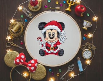 Merry Christmas Cross Stitch Pattern PDF, Instant Digital Download, Christmas Cross Stitch Pattern, Cartoon Christmas