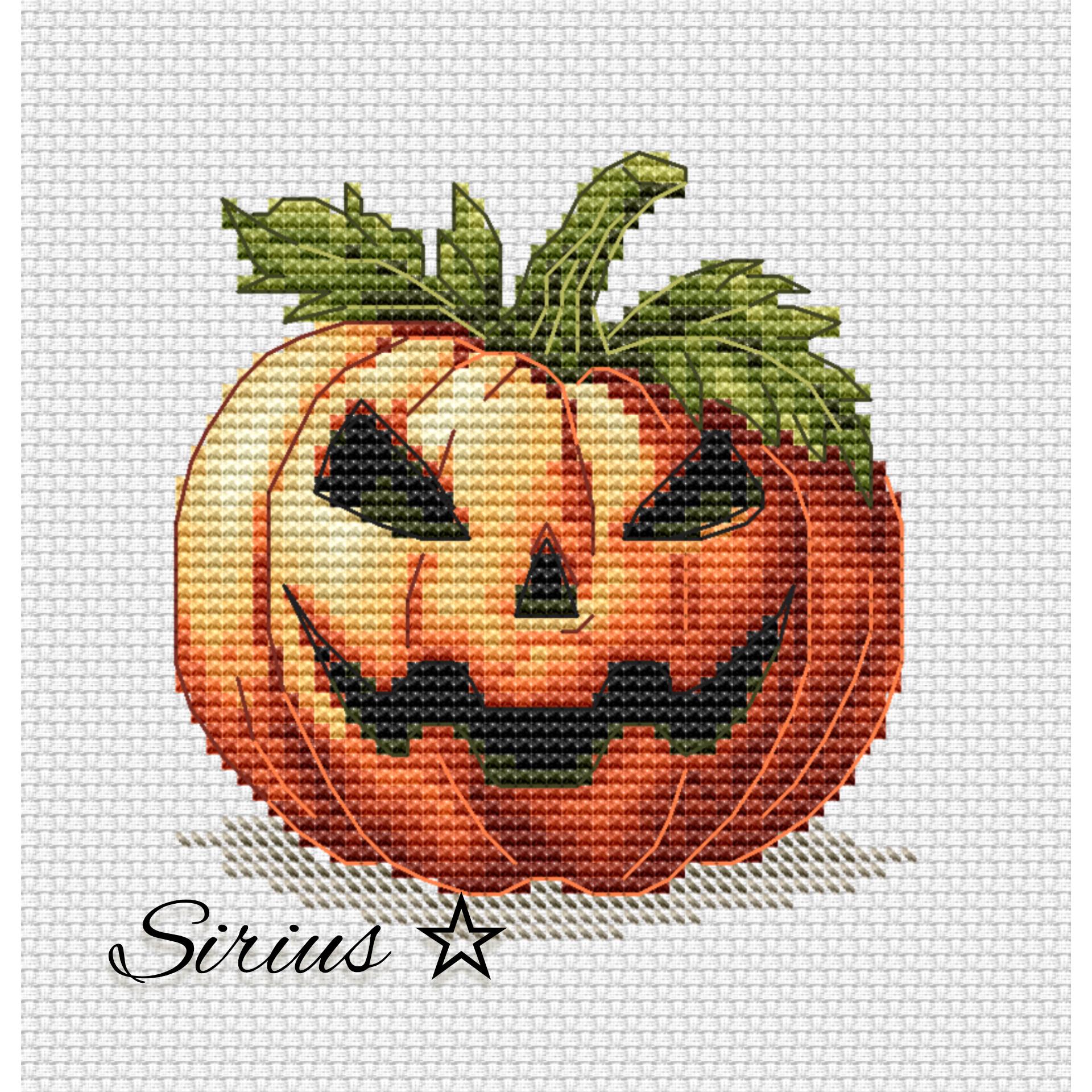 Halloween Pumpkin Cross Stitch Pattern, Spooky Embroidery (PDF Pattern ...