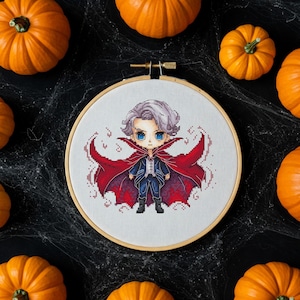 Vampire Cross Stitch Pattern PDF,  Instant Digital Download,  Halloween cross stitch pattern, Halloween decor, Vampire  Cross Stitch Pattern