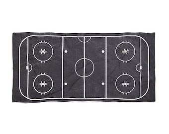 Hockey Rink Chalkboard Strandtuch: Fan Geschenk