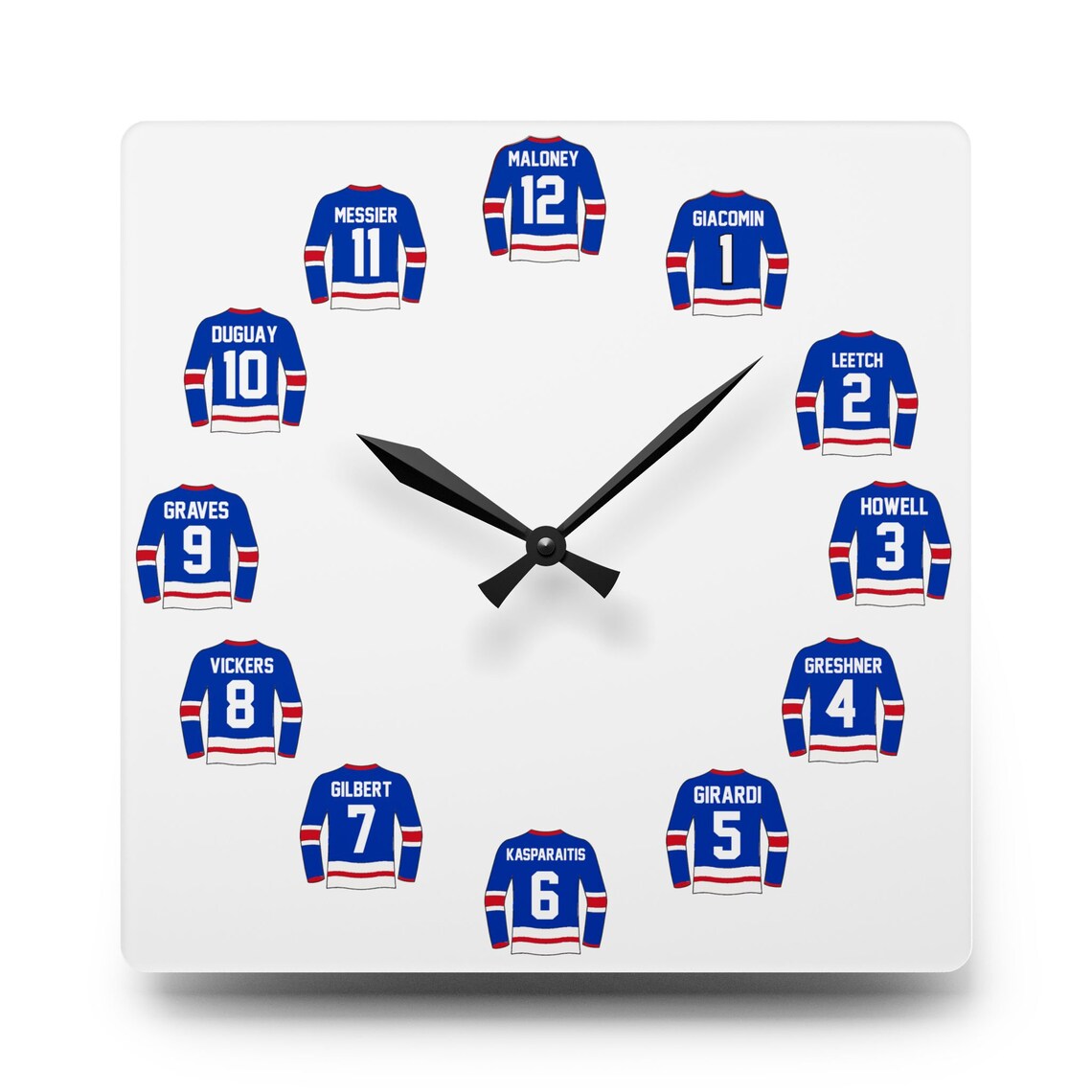 New York Rangers Wall Clock Hockey Wall Décor Rangers Fan Gift