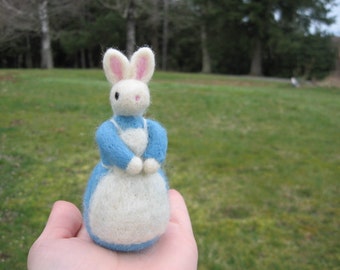 Felted Bunny Lady Miss Lucy Wool Figure