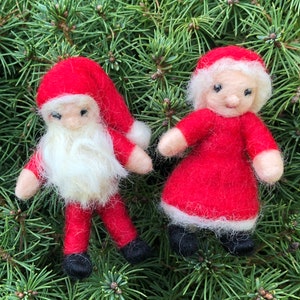 Santa and Mrs. Claus Pocket Gnome set Bendy Doll Waldorf Christmas doll set