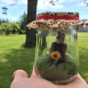 Miniature Terrarium Scene Squirrel and Sunflowers Fall Scene image 4