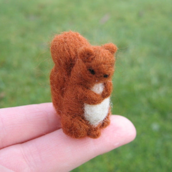 Needle Felted Red Squirrel Miniature Figure