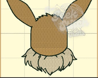 Archivo de bordado a máquina digital con diseño de cara de Eevee