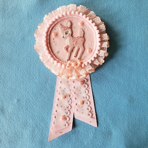 Jumbo Deer Rosette Brooch: Kawaii Fairy Kei Jfashion Pin