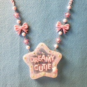 Jumbo Resin Star Statement Necklace: Kawaii Pastel Fairy Kei Accessory