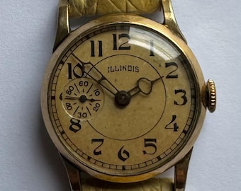 Orologio da polso Illinois placcato oro, circa 1927