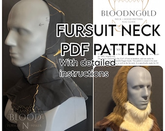 Fursuit neck + hood PDF PATTERN (A4)