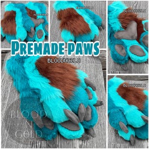 Premade fursuit paws, ready to ship