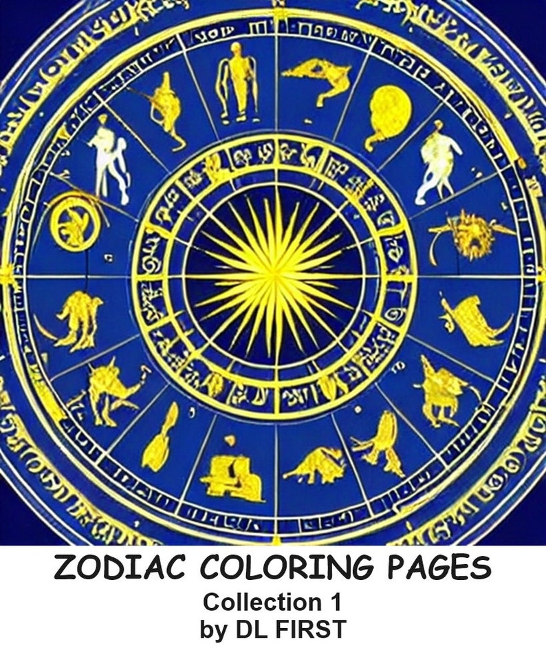 Zodiac Coloring 12 Pages Collection 1 - Etsy