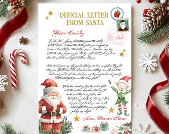 Editable Official Letter from Santa Claus, Instant Download, North Pole Express Mail for Christmas Eve Box, Personalised Santa Message