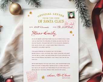 Editable Official Letter from Santa Claus, Instant Download, North Pole Express Mail for Christmas Eve Box, Personalised Santa Message