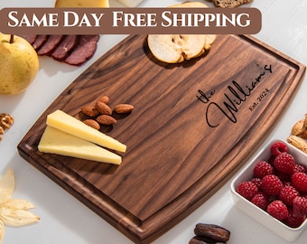 Planche à découper personnalisée, cadeau de mariage, cadeau de pendaison de crémaillère, planche de charcuterie, cadeau pour la maison, cadeau de douche nuptiale, cadeau de cuisine pour les mères