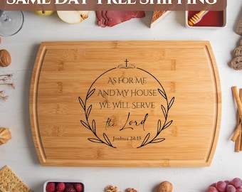 Bible Verse Personalized Cutting Board, Housewarming Gift, Charcuterie Board, Christian Hostess Gift, Religious Gift, Couple Engagement Gift