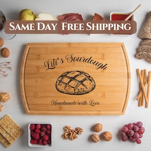 Sourdough Personalized Cutting Board, Bakers Gift, Kitchen Decor, Bread Engraved Baking Gift, Charcuterie Board, Wedding, Housewarming Gifts
