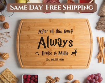 Wizard Cutting Board, Personalized Charcuterie Board, HP Fan Cheese Board, Birthday Gift, Wedding Gift Anniversary Gift, After All This Time